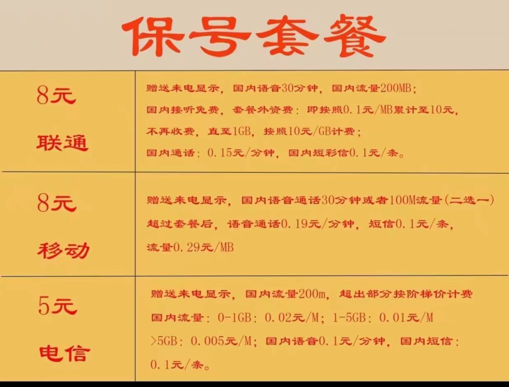 图片[1]-【2024.9.27】电信 联通 移动 保号套餐办理流程-网创之家