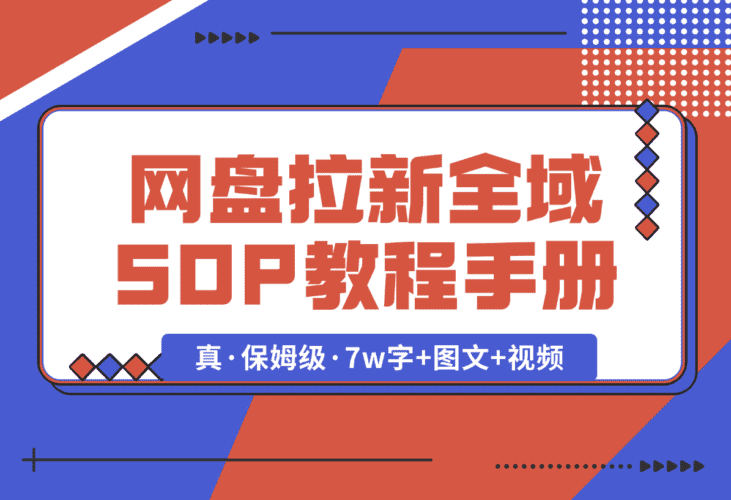 【2025.1.8】网盘拉新项目全域 SOP 教程手册【真·保姆级·7w字+图文+视频】-网创之家