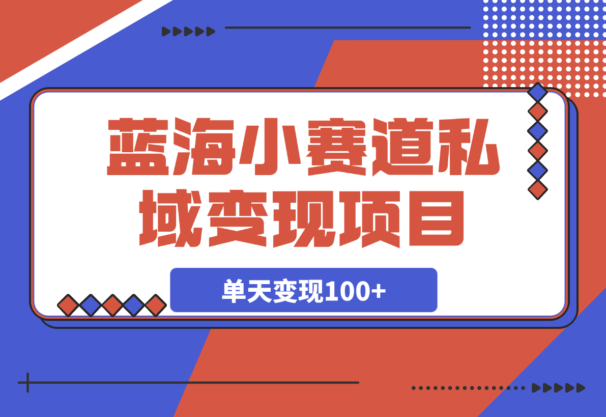 【2025.3.26】抖音蓝海小赛道私域变现项目，单价9.9/单天变现100+-网创之家