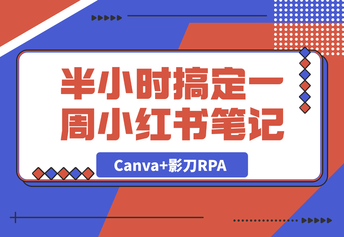 【2025.4.9】半小时搞定一周小红书笔记：我用Canva+影刀RPA-网创之家