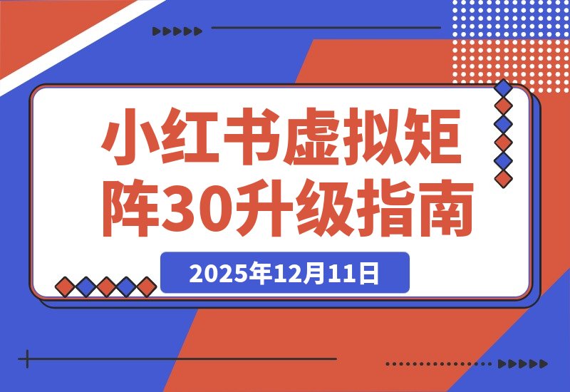 【2025.12.10】小红书虚拟矩阵3.0重磅升级：双轨并行+AI智能选品+多店矩阵，工作室可快速复制放大！-网创之家